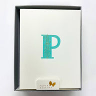 Title: Monogram Letterpress P Stationery Set