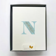 Title: Monogram Letterpress N Stationery Set