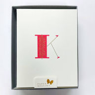Title: Monogram Letterpress K Stationery Set