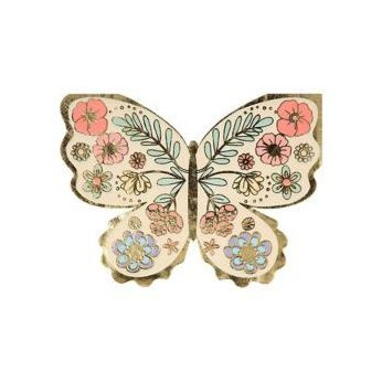 Floral Butterfly Napkins S/16