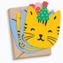 BDAY OFF A6 Die Cut Dog Cat Stationery FLD S/10