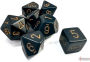 Alternative view 2 of Opaque Polyhedral Black/gold 7-Die Set