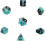 Gemini Polyhedral Black-Shell w/white 7-Die Set