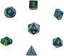 Festive Polyhedral Green/silver 7-Die Set