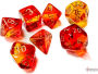 Alternative view 2 of Gemini Polyhedral Translucent Red-Yellow/gold 7-Die Set