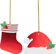 Title: Gift Tags Stocking And Santa Hat