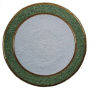 Kianni Decor PM - 35 Handcrafted White Center with Green and Gold Border Glassbeaded Placemat