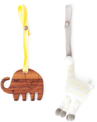 Title: 2 pc. Baby Organic Knit and Wood stroller and play toys