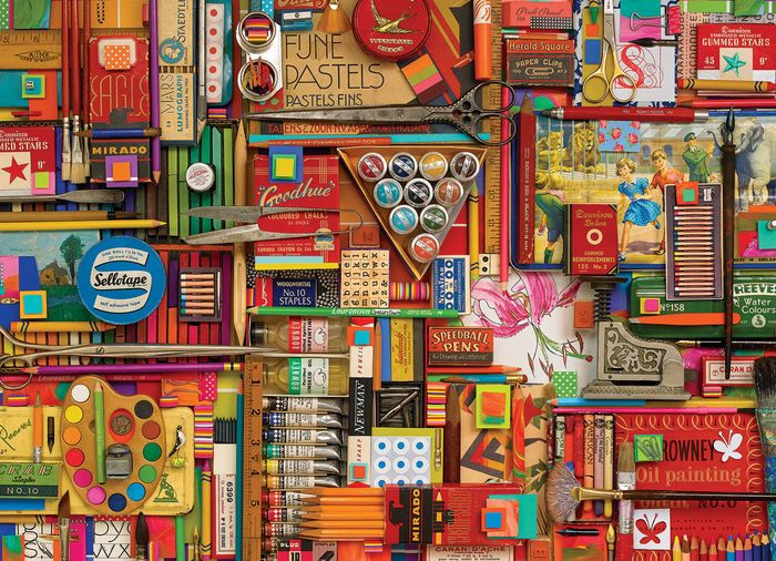 Vintage Art Supplies 1,000 pc puzzle by Outset 625012571975 Item Barnes & Noble®