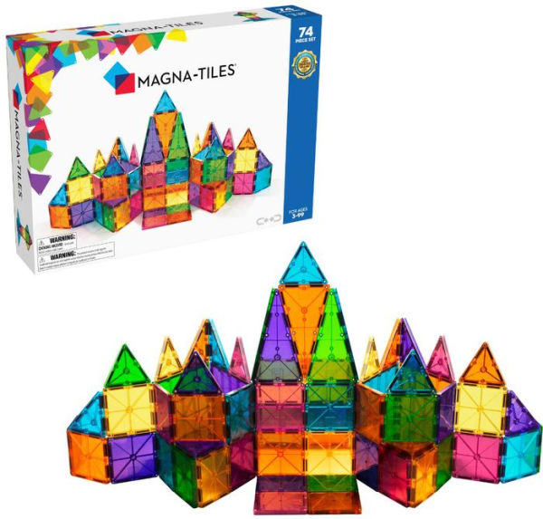 MAGNA-TILES Classic 74-Piece Magnetic Construction Set, The ORIGINAL Magnetic Building Brand