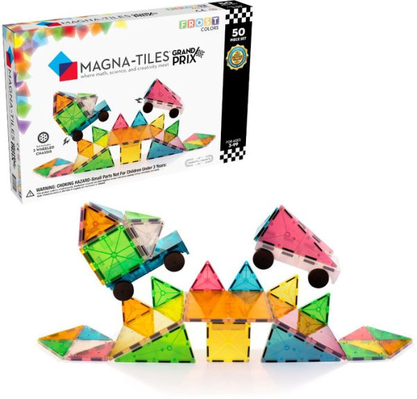 MAGNA-TILES Grand Prix 50-Piece Magnetic Construction Set, The ORIGINAL Magnetic Building Brand