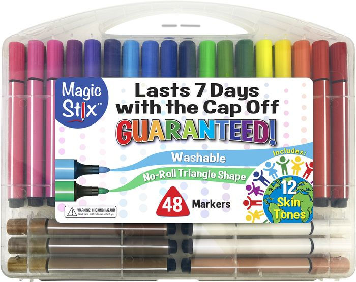 Magic Tri Stix 48 Color Markers (includes Global Skin Tones) by