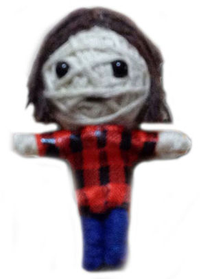 Supernatural Sam Red Flannel String Doll Keychain