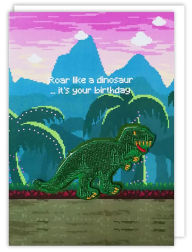 Title: Dinosaur Patch Birthday Greeting Card
