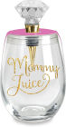 Stemless Wine Glass And Stopper S/2 Mommy Juice