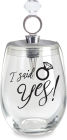 Stemless Wine Glass And Stopper S/2 I Said Yes Bridal