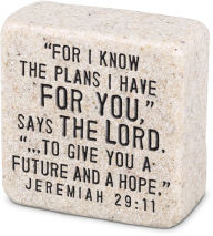 Title: Tabletop Scripture Stone His Plans