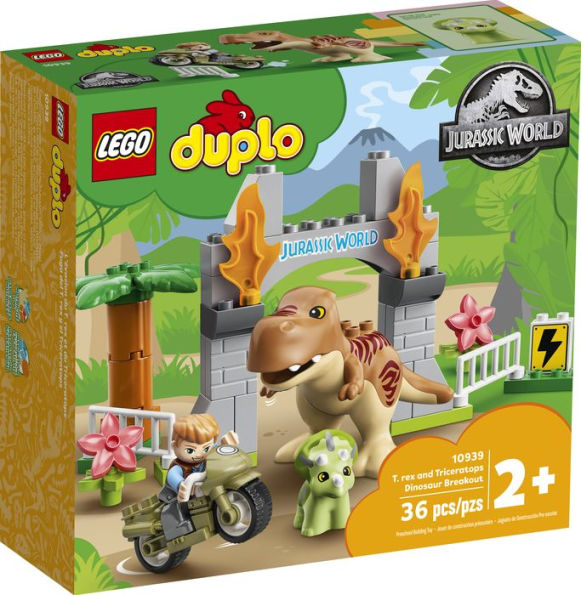 LEGO® DUPLO Jurassic World T. rex and Triceratops Dinosaur Breakout 10939 (Retiring Soon)