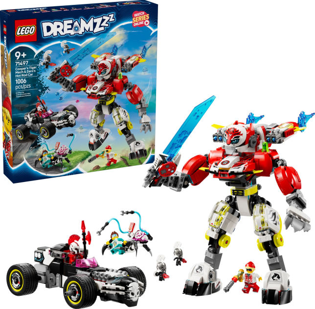 LEGO DREAMZzz Cooper's Tiger Mech & Zero's Hot Rod Car 71497