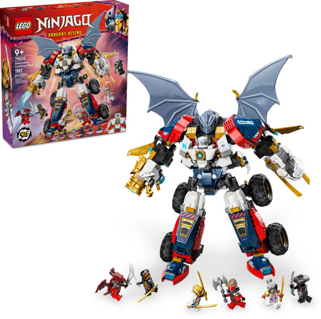 Amazon.com: LEGO NINJAGO Kai’s Elemental Fire Mech Action Figure, Mini  Ninja Toy for Kids with Customizable Red Ninja Figure Plus Kai and Zane 