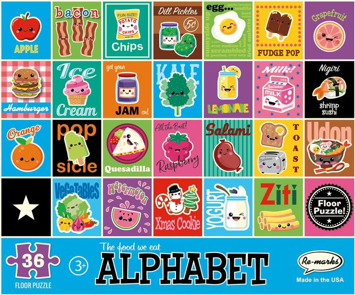 The Food We Eat Alphabet 36 Piece Floor Puzzle by Remarks Barnes