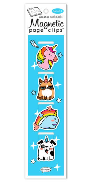 Unicorn Doodles Page Clip Bookmarks Set of 4