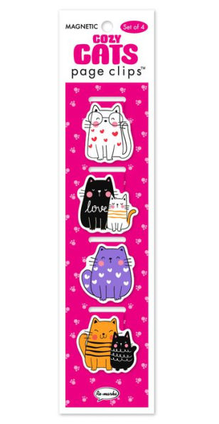 Cozy Cats Page Clip Bookmarks Set of 4