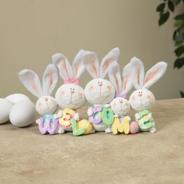 A Indie shop 1 Set Easter Eggs Bunny with Basket Resin Home Decor 