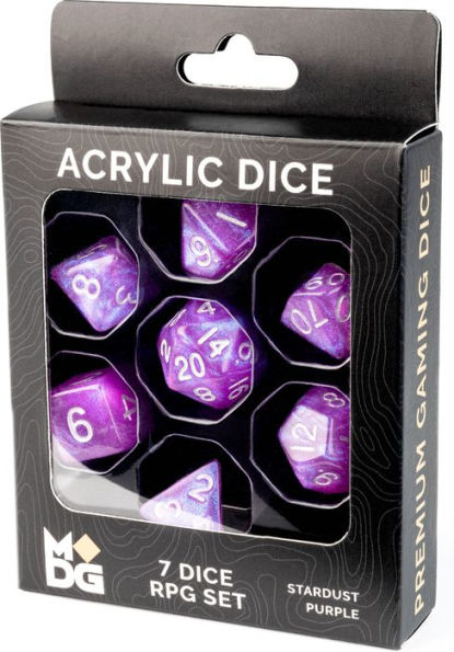 Stardust Purple 16mm Acrylic Dice Set