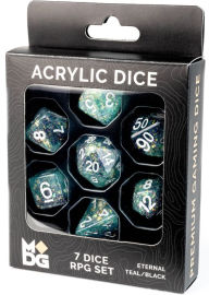 Title: Eternal Teal/Black 16mm Resin Dice Set