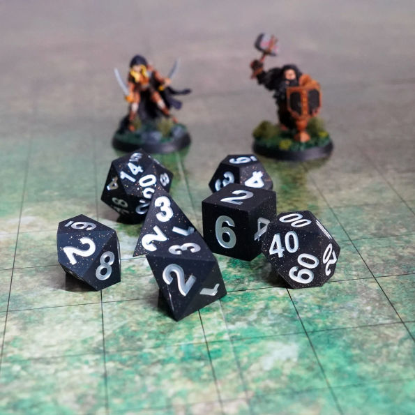 16mm Silicone Polyhedral Gold Dice Sets