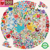 Title: Blue Bird Yellow Bird 500 Piece Round Jigsaw Puzzle