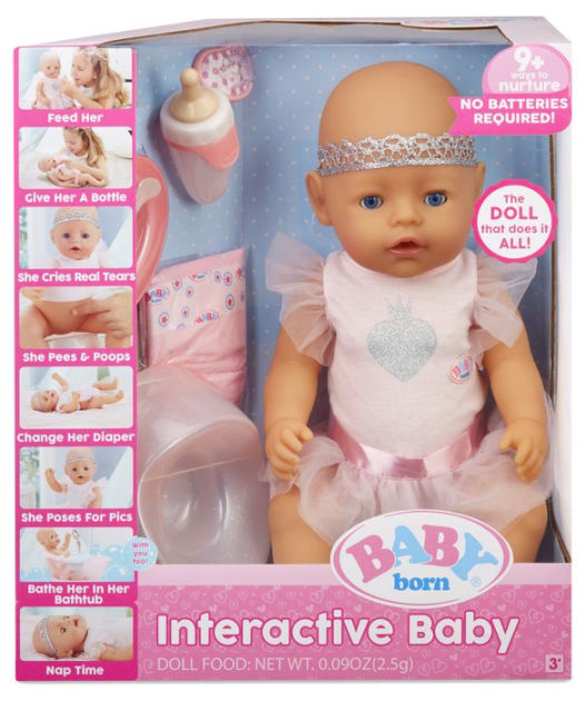 Baby Born Interactive Doll- Blue Eyes 