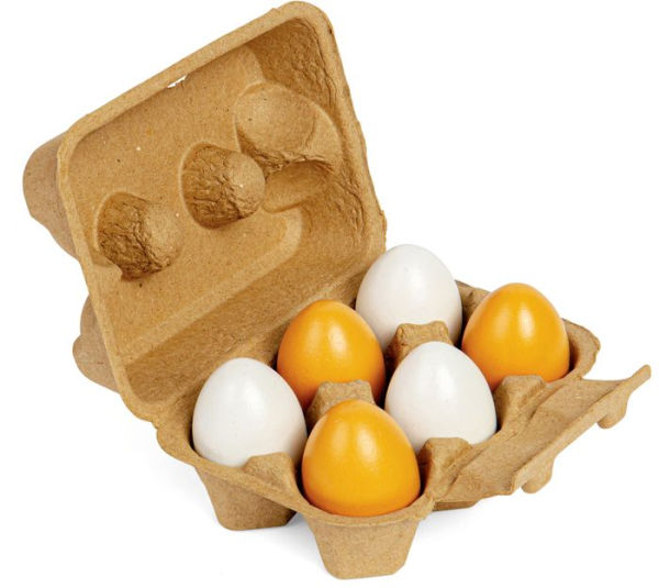 Bigjigs Toys Six Wooden Eggs in Carton