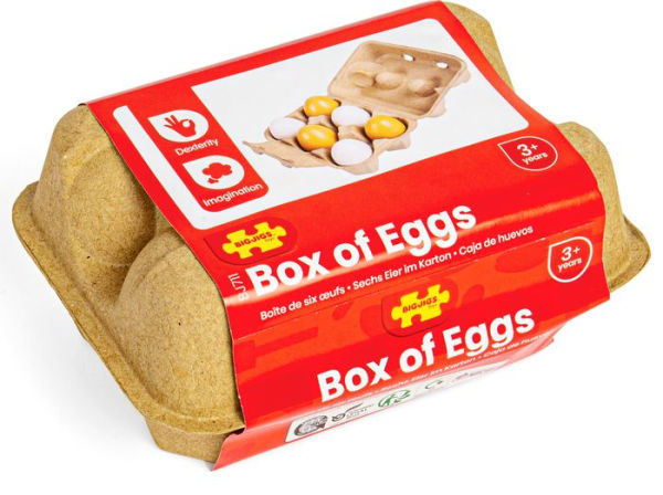 Bigjigs Toys Six Wooden Eggs in Carton