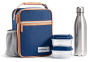 Thayer Lunch Kits - Includes 2 Side Containers & Stainless Steel Bottle - Denim