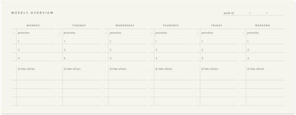 Weekly Keyboard Planner Deskpad