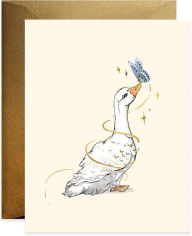 Goose and Butterfly Birthday Greeting Card