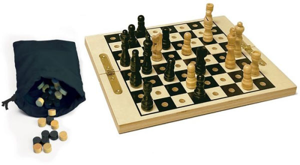 Wooden Travel Chess & Checkers