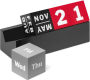 Calendar Perpetual Cubes Blk Red Grey