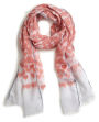 Blush Heart scarf with Grey Stripe