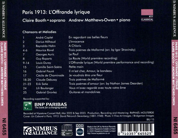 Paris 1913: L'Offrande lyrique