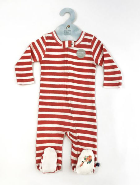 Dream World Footie Red Stripes 3-6 months