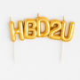 HBD2U Gold Balloon Candle