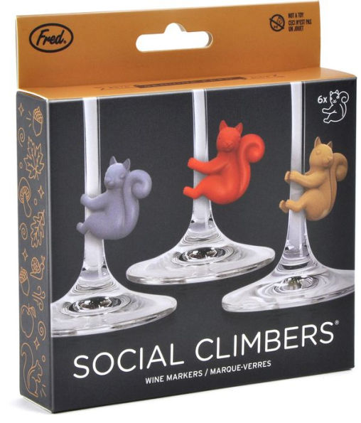 Social Climbers Wine Charms, Squirrels