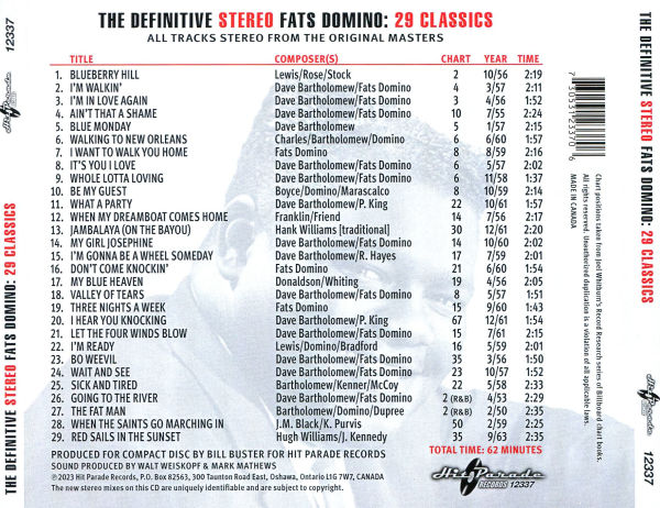 Definitive Stereo Fats Domino: 29 Classics