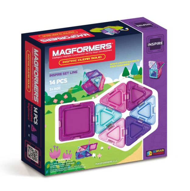 MAGFORMERS+Rainbow+Clear+Solid+Set+14pcs+Basic+Magnetic+Building+Blocks for  sale online