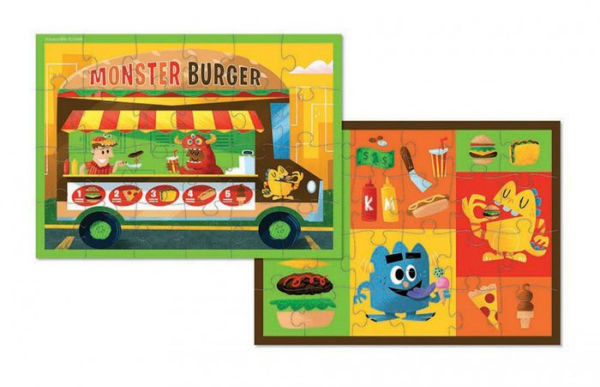 Two Sided/Monster Burger Food Truck 24 Piece Puzzle