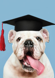 Graduation Greeting Card Dog With Cap Tongue Sticking Out