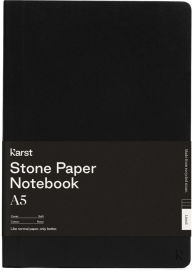 Title: Karst Stone Paper A5 Softcover Notebook - Black (Lined)